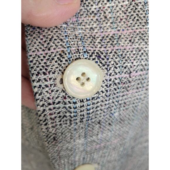 Imperial Haggar Sport Coat Suit Men's Size 42 Gray Blue 2-Button Tweed Formal - Picture 10 of 16